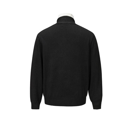 Herren Feinstrick-Layering-Cardigan mit tiefem V-Ausschnitt und integriertem Polokragen Shop Nory
