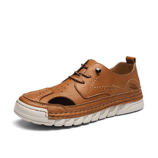 Herren Orthopädische Ledersandalen mit verstellbarem Riemensystem Shopnory