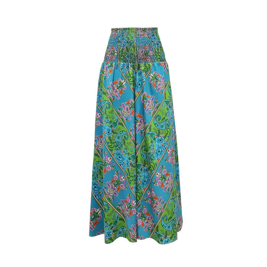Damen Maxirock mit hohem Smokbund und floraler Paisley‑Optik Shop Nory