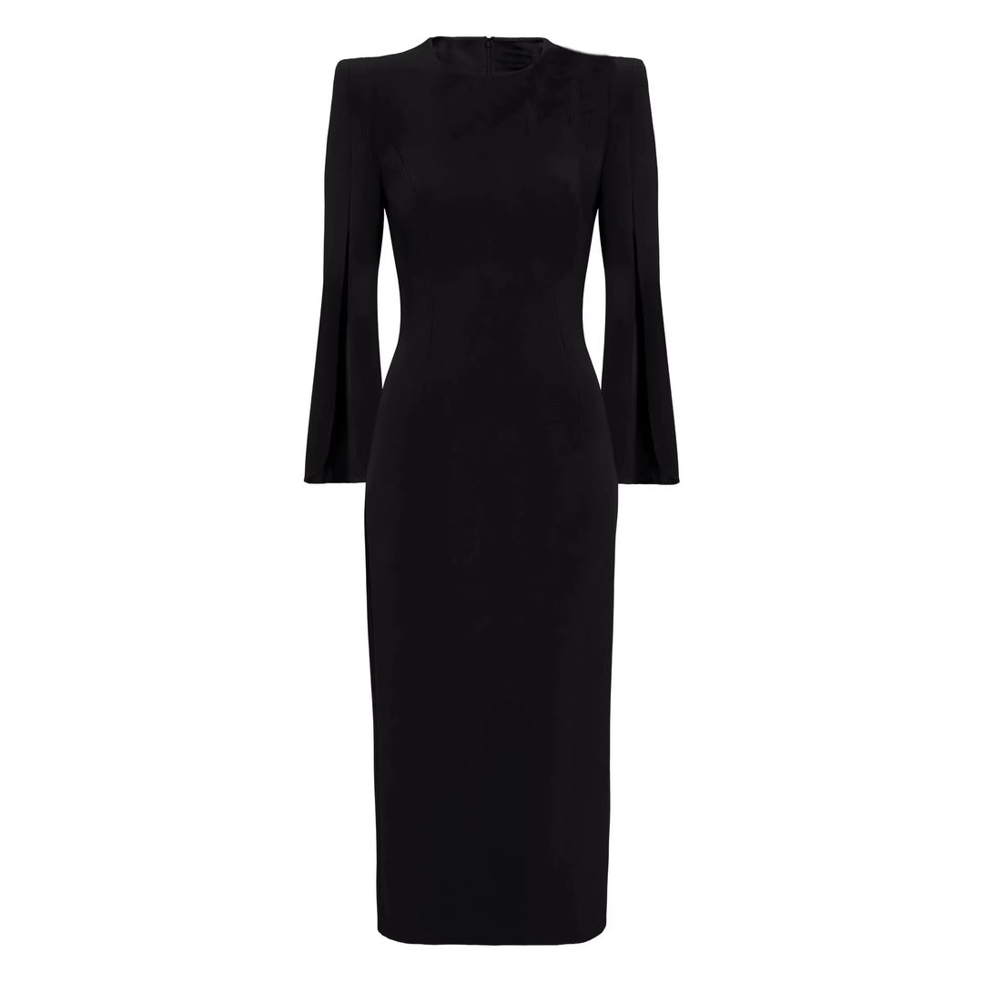 Damen Schlankes Abendkleid mit Cape-Ärmeln und tailliertem Schnitt Shop Nory