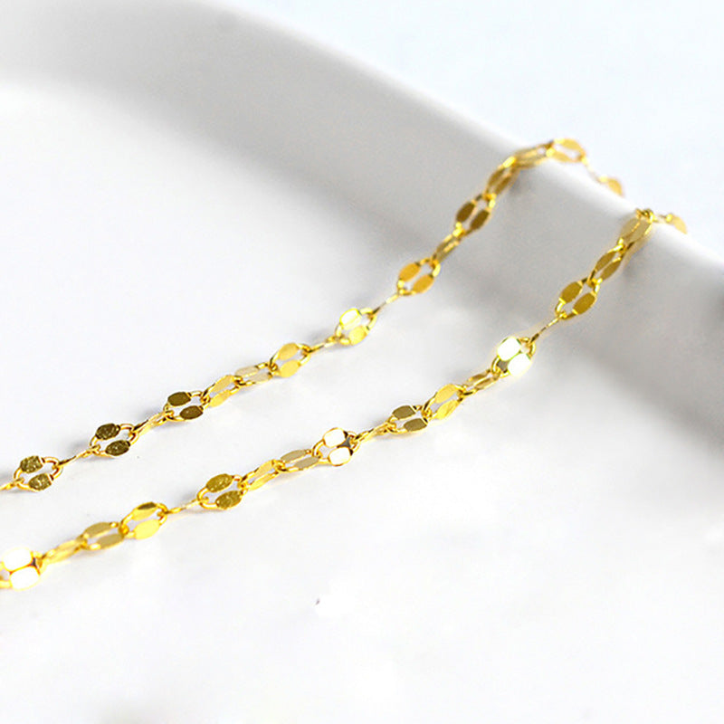 Damen feine Kette mit glänzenden, ovalen Glieder-Elementen Shop Nory