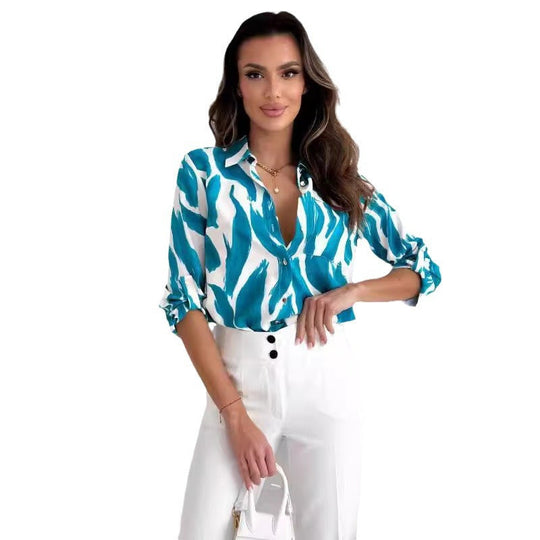 Damen Bluse mit floralen Akzenten und lässigem Schnitt