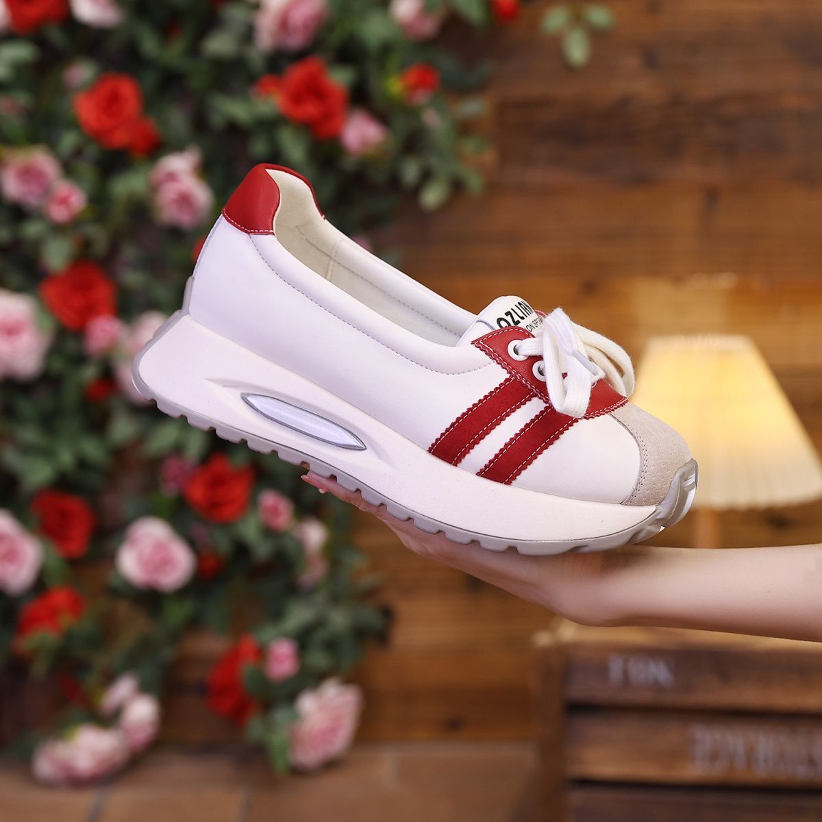 Damen Komfortable Sneakers im modischen Mix aus Textil