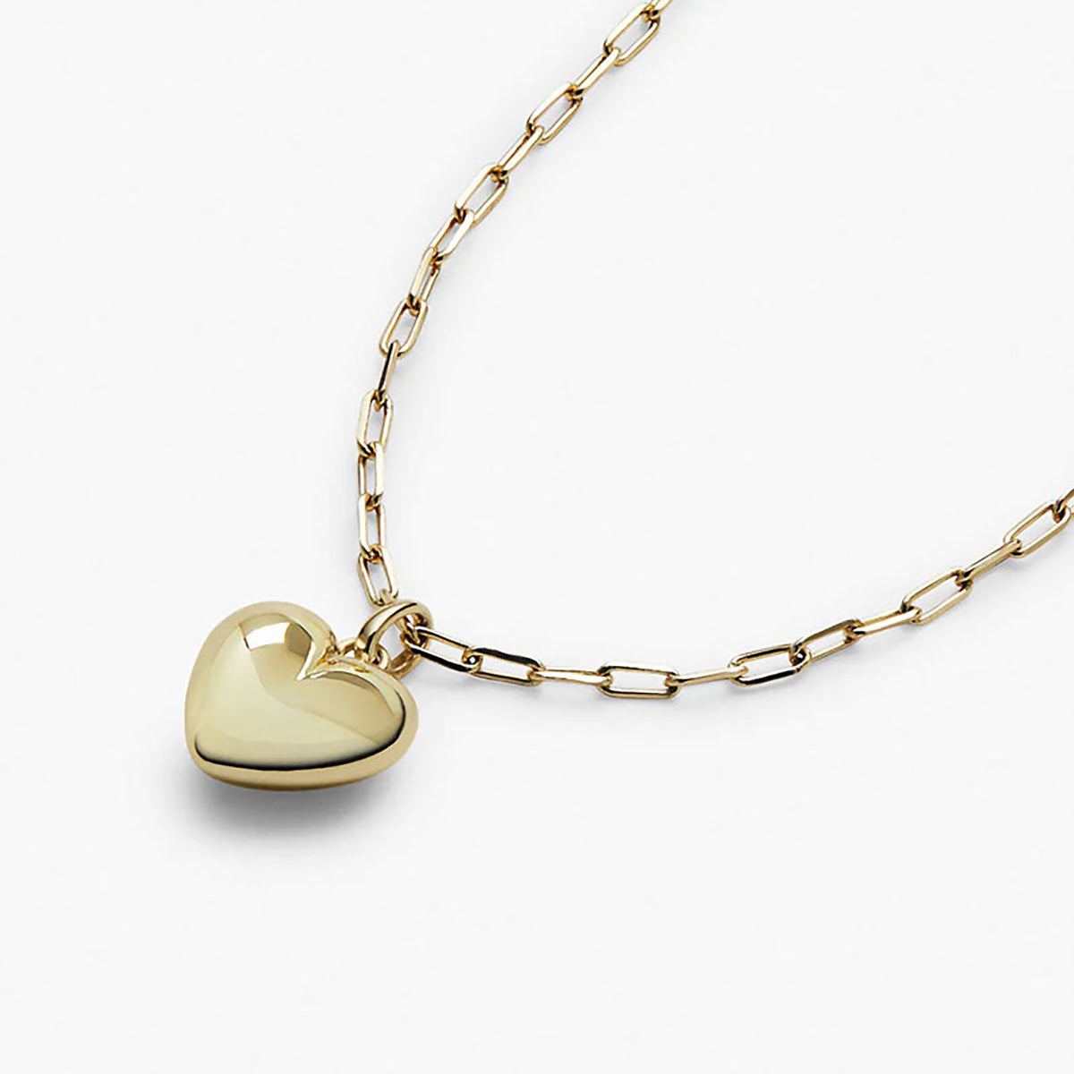 Damen Halskette mit glänzendem Herzanhänger und robuster Gliederkette Shop Nory