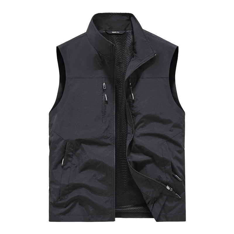 Herren Leichte Outdoorweste mit Mesh-Innenfutter und Multifunktionstaschen Shop Nory