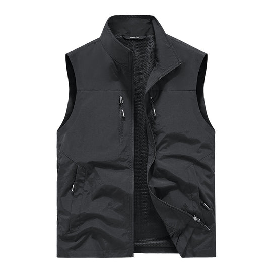 Herren Leichte Outdoorweste mit Mesh-Innenfutter und Multifunktionstaschen Shop Nory