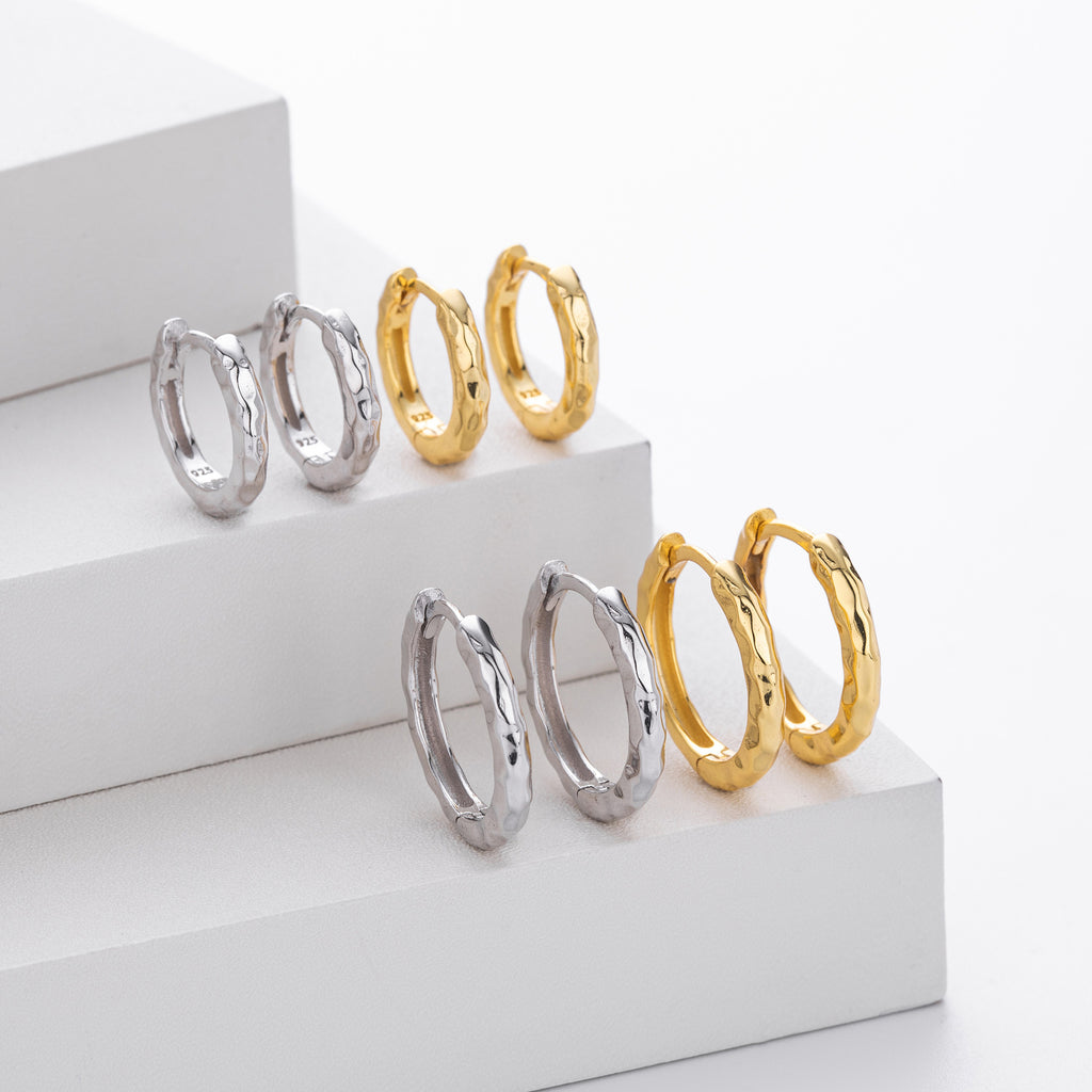 Damen Creolen mit elegantem gewelltem Design aus hochwertigem 925 Sterling Silber Shop Nory