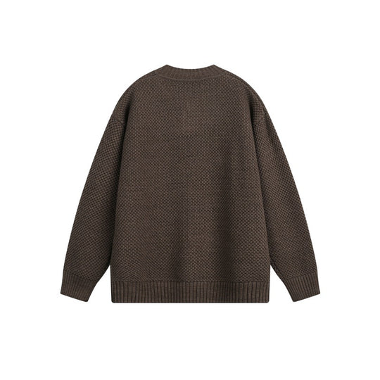 Unisex Strukturierter Strickpullover mit Henley-Knopfleiste Shop Nory