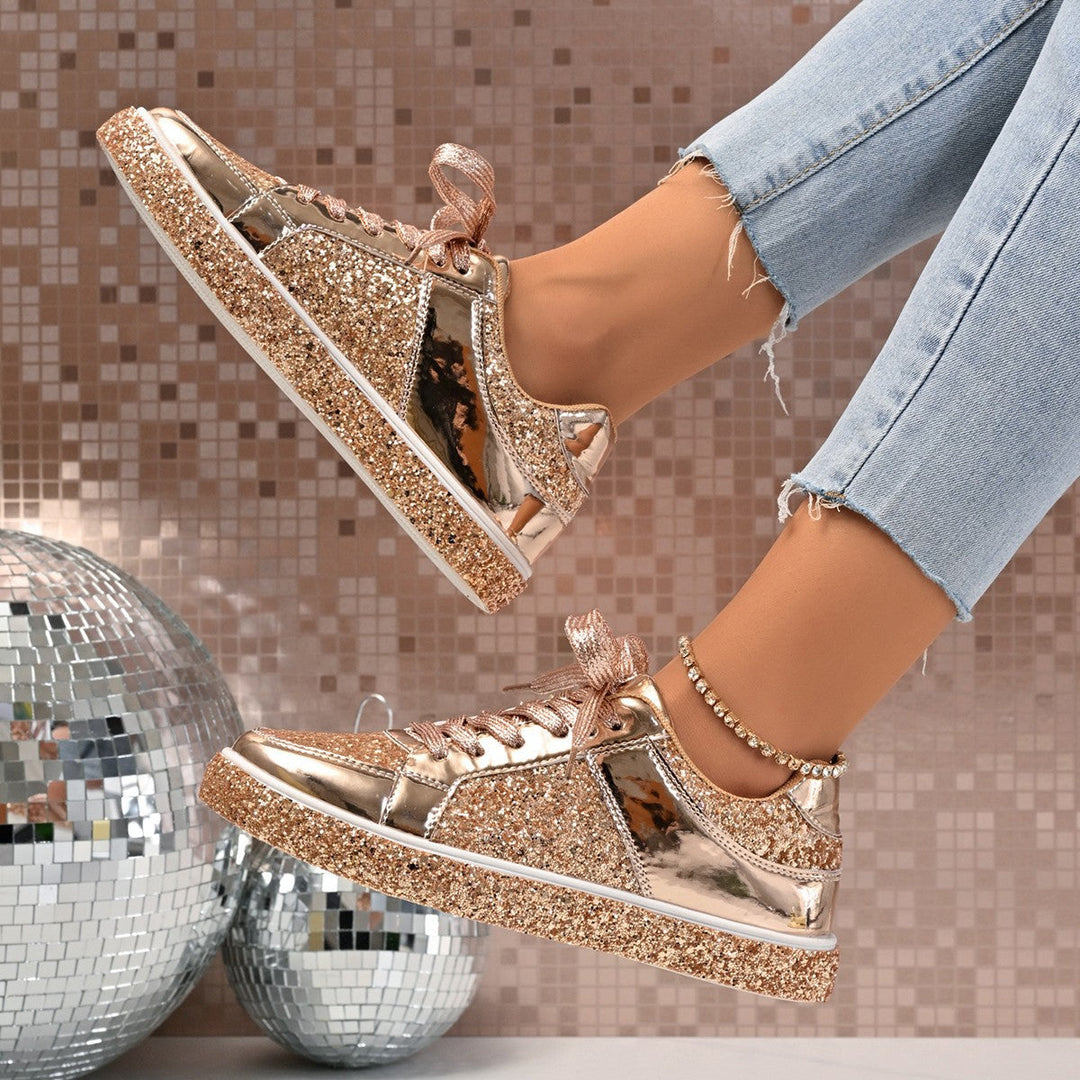 Damen Glitzernde Sneakers mit atmungsaktivem Innenfutter