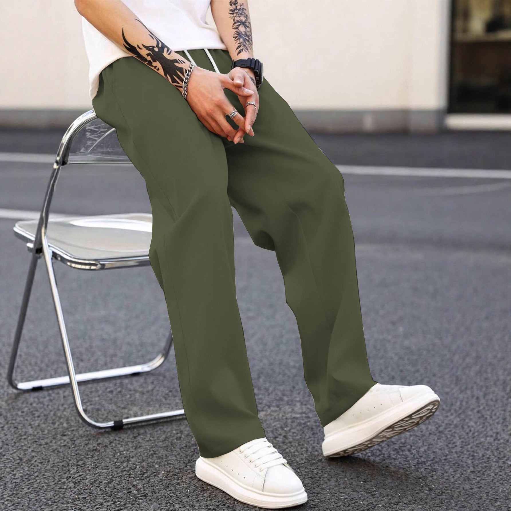 Herren modische Freizeithose mit weiter Passform und elastischem Bund ShopNory