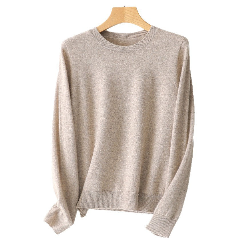 Damen Feinstrick-Rundhalspullover aus Kaschmir-Mix mit leichter Oversize-Passform Shop Nory