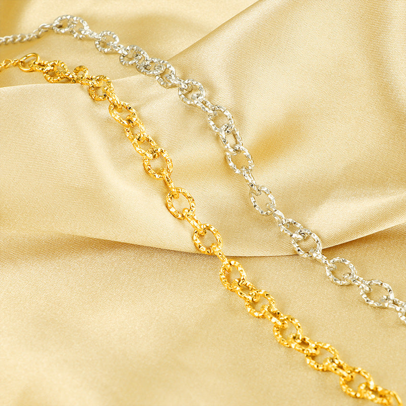 Frauen Strukturierte Gold Link Armband Shop Nory