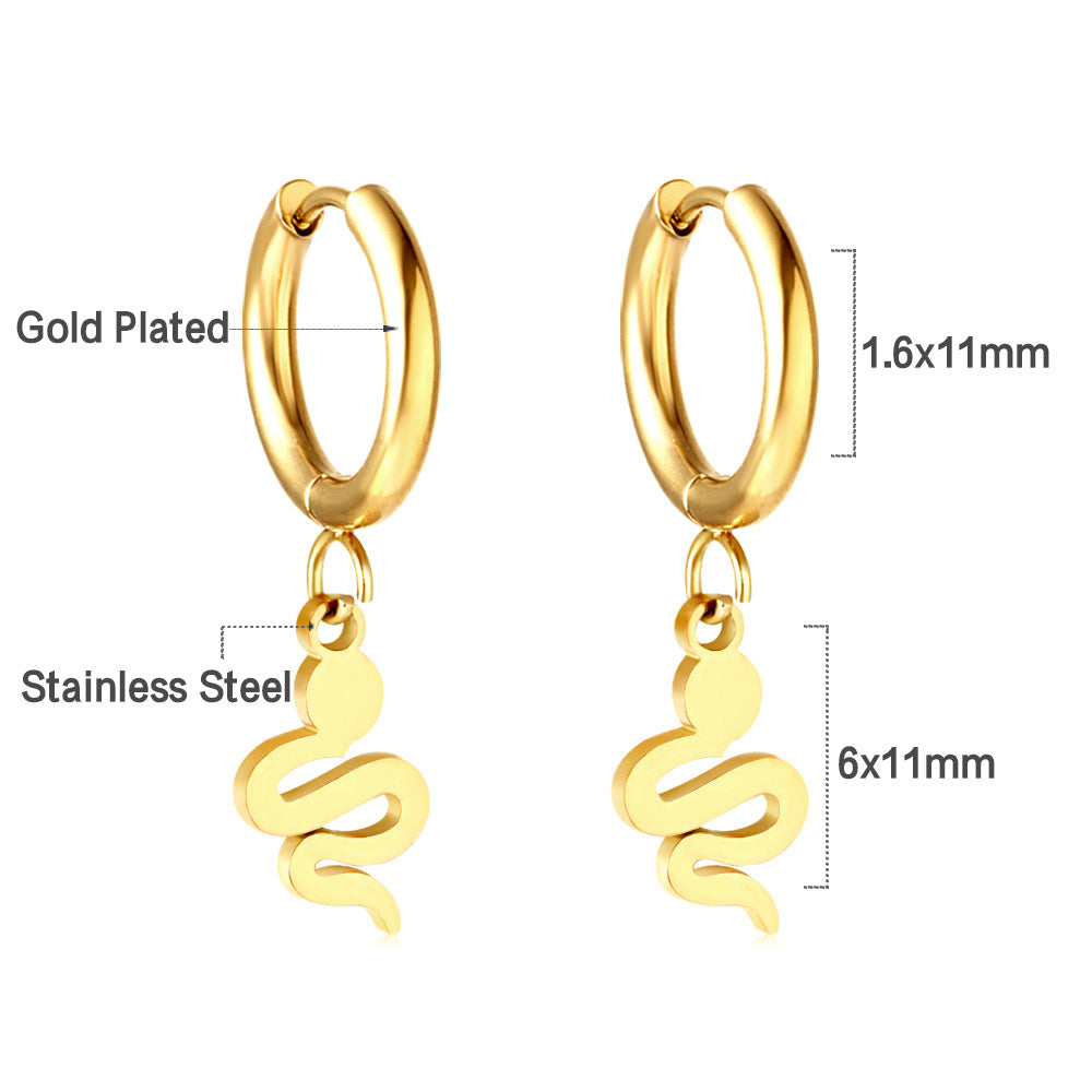 Damen Halskette mit schlangenförmigem Anhänger und goldplattierten Details Shop Nory