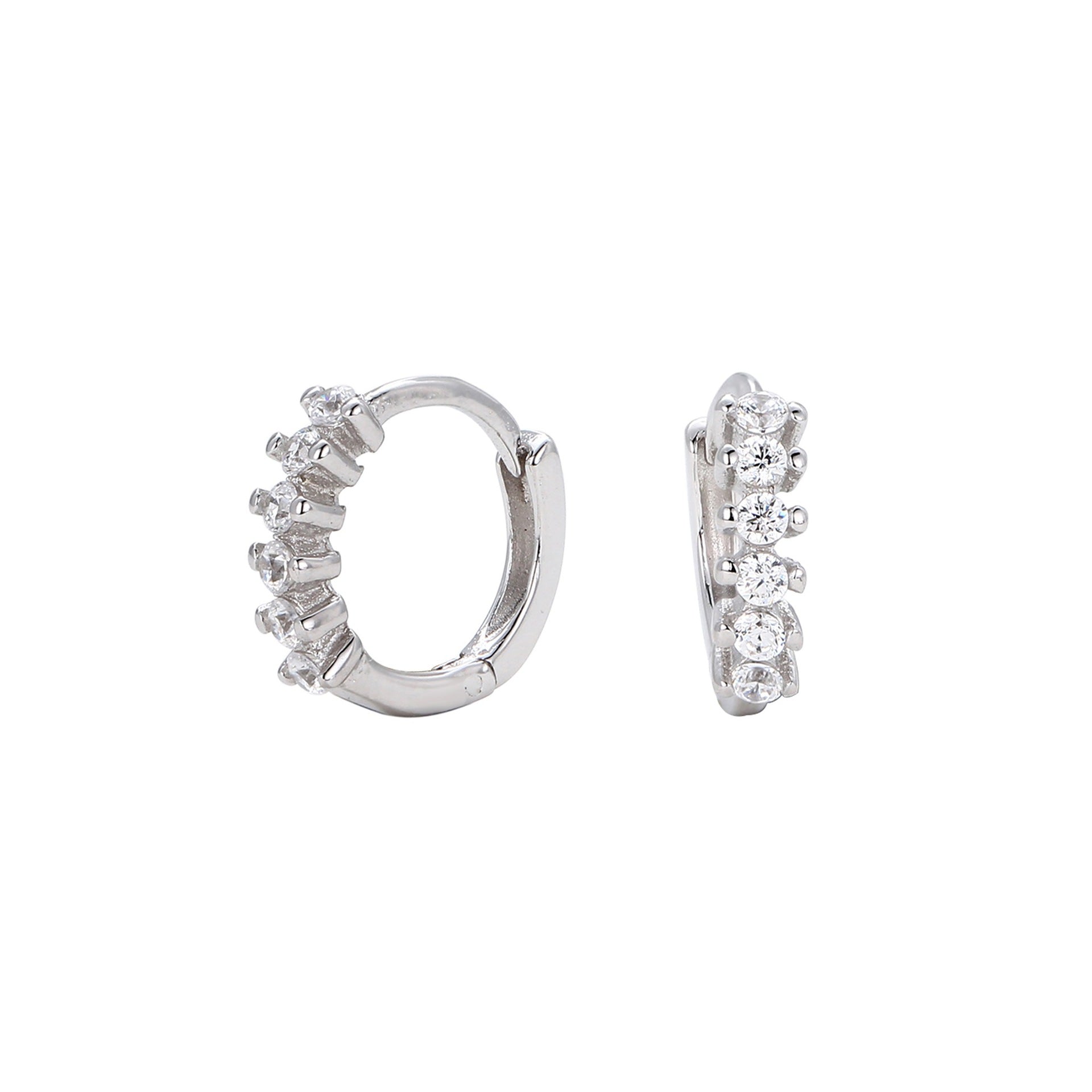 Damen Zarte und funkelnde Creolen aus 925er Sterlingsilber Shop Nory