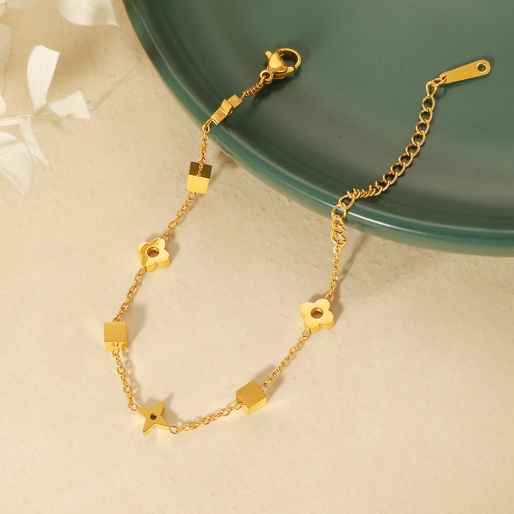 Damen modische Fußkette mit geometrischen Anhängern Shop Nory