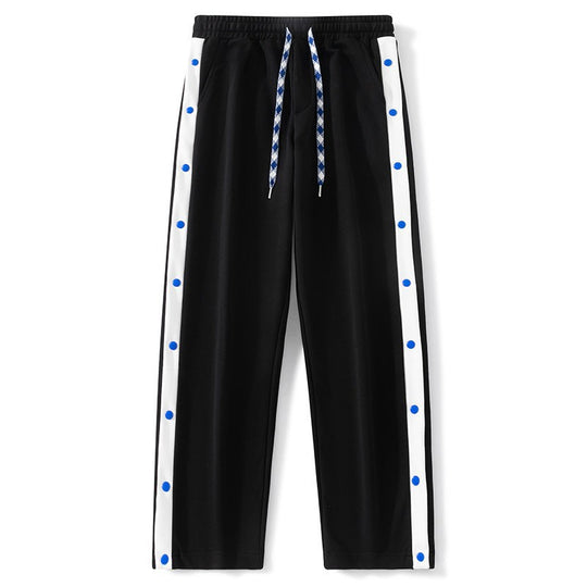 Herren Weite Sweatpants mit seitlichem Druckknopfverschluss, Kordelzug & kontrastierten Einsätzen Shop Nory