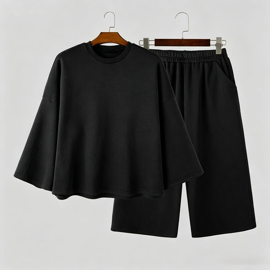 Damen Weiches Oversize-Lounge-Set mit weiten Fledermausärmeln und elastischer Bundhose Shop Nory
