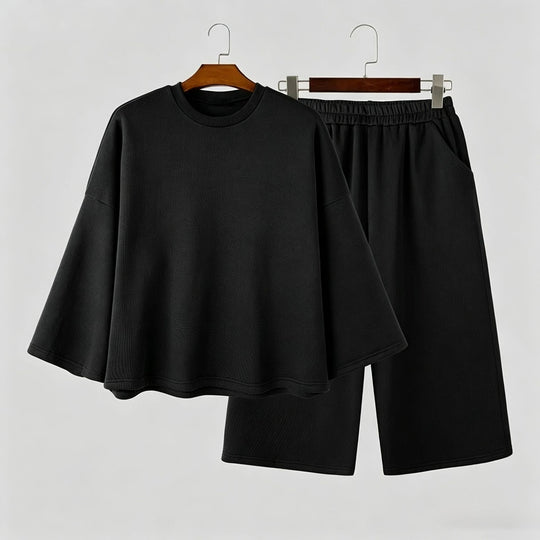 Damen Weiches Oversize-Lounge-Set mit weiten Fledermausärmeln und elastischer Bundhose Shop Nory