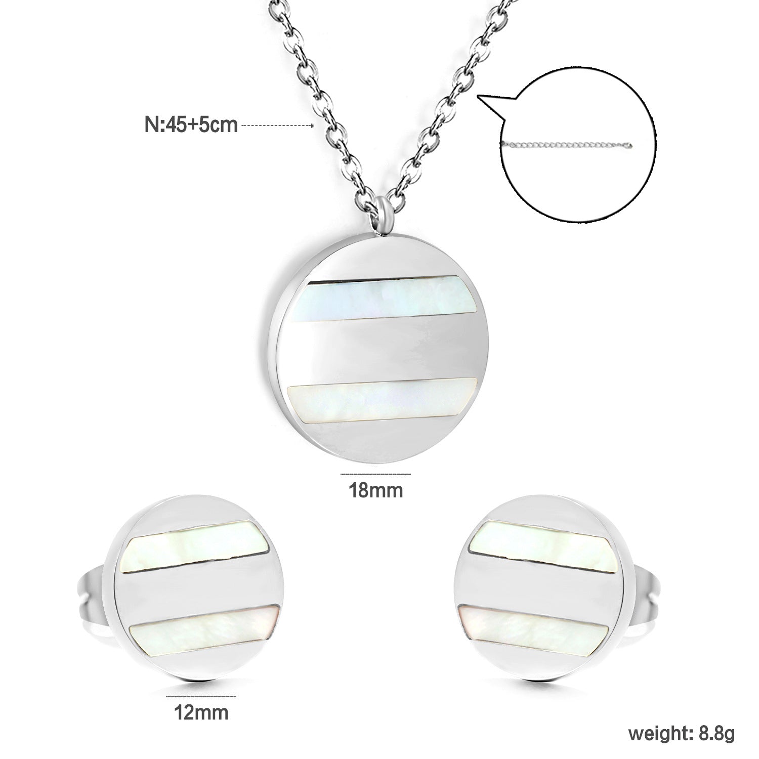 Damen Schmuckset mit Herz-Anhänger und passenden Ohrsteckern Shop Nory