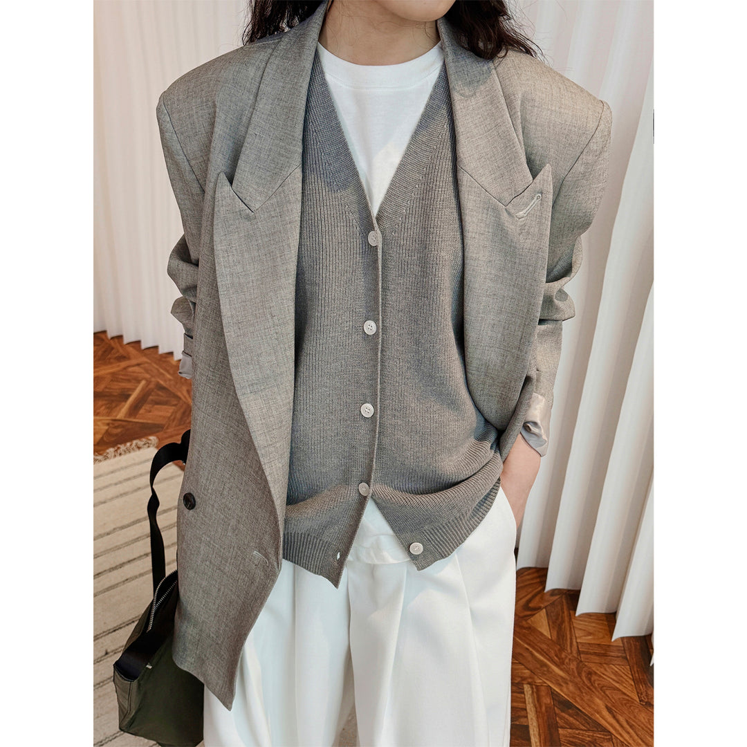 Damen Ärmellose Feinstrickweste mit V‑Ausschnitt und Knopfleiste Shop Nory