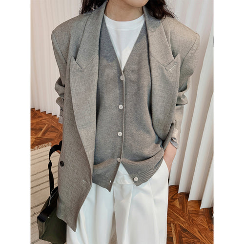 Damen Ärmellose Feinstrickweste mit V‑Ausschnitt und Knopfleiste Shop Nory
