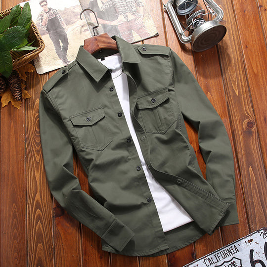 Herren Field-Overshirt aus Baumwollmix mit Brustklappen und Schulterpatten Shop Nory
