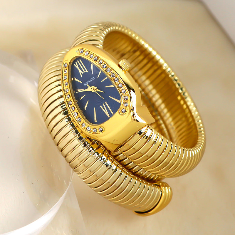 ShopNory | Schlangenuhr mit Quarzbewegung und Persönlichem Armband