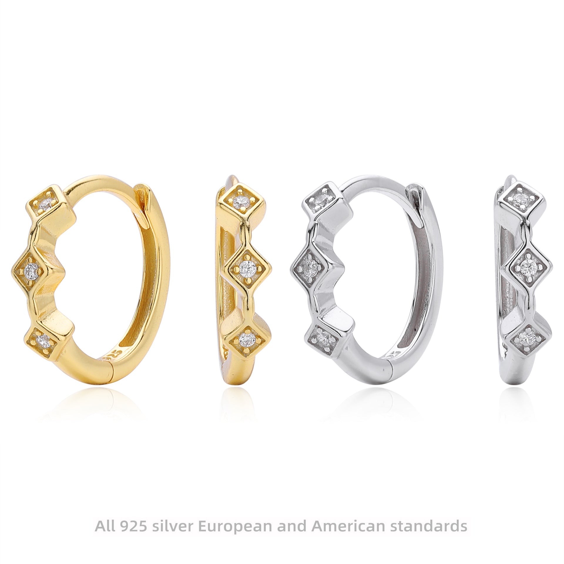 Damen Creolen aus hochwertigem 925 Sterlingsilber mit funkelnden Zirkon-Akzenten Shop Nory