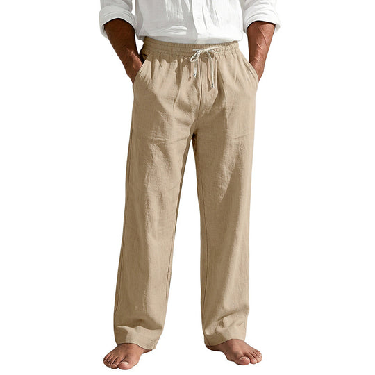 Herren Leinenoptik Relaxhose mit elastischem Bund, Tunnelzug und Seitentaschen Shop Nory