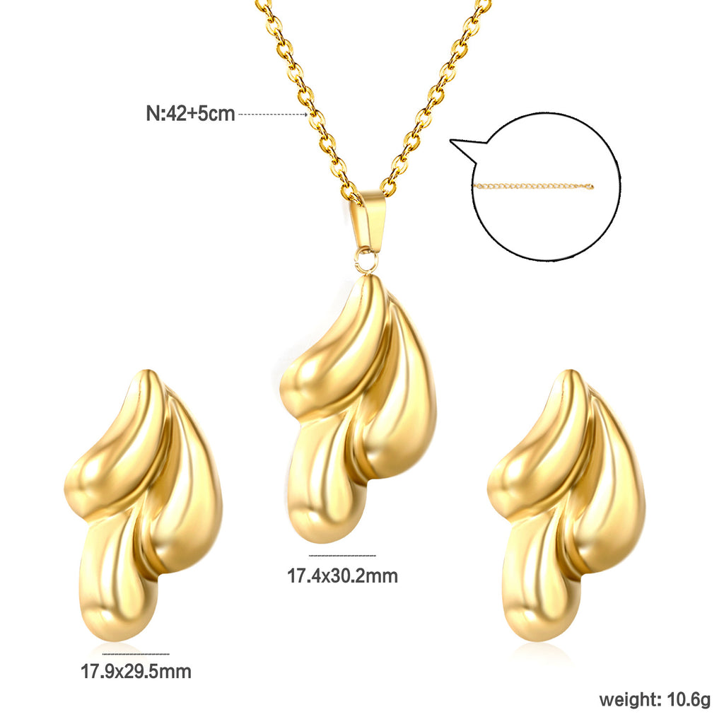Damen Schmuckset mit vierblättrigem Kleeblatt-Anhänger und passenden Ohrsteckern Shop Nory