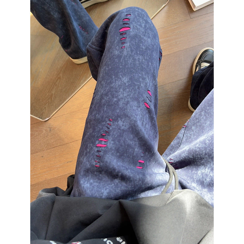 Herren Oversized Cordhose mit Distressed‑Details, weitem Bein und Tunnelzug Shop Nory