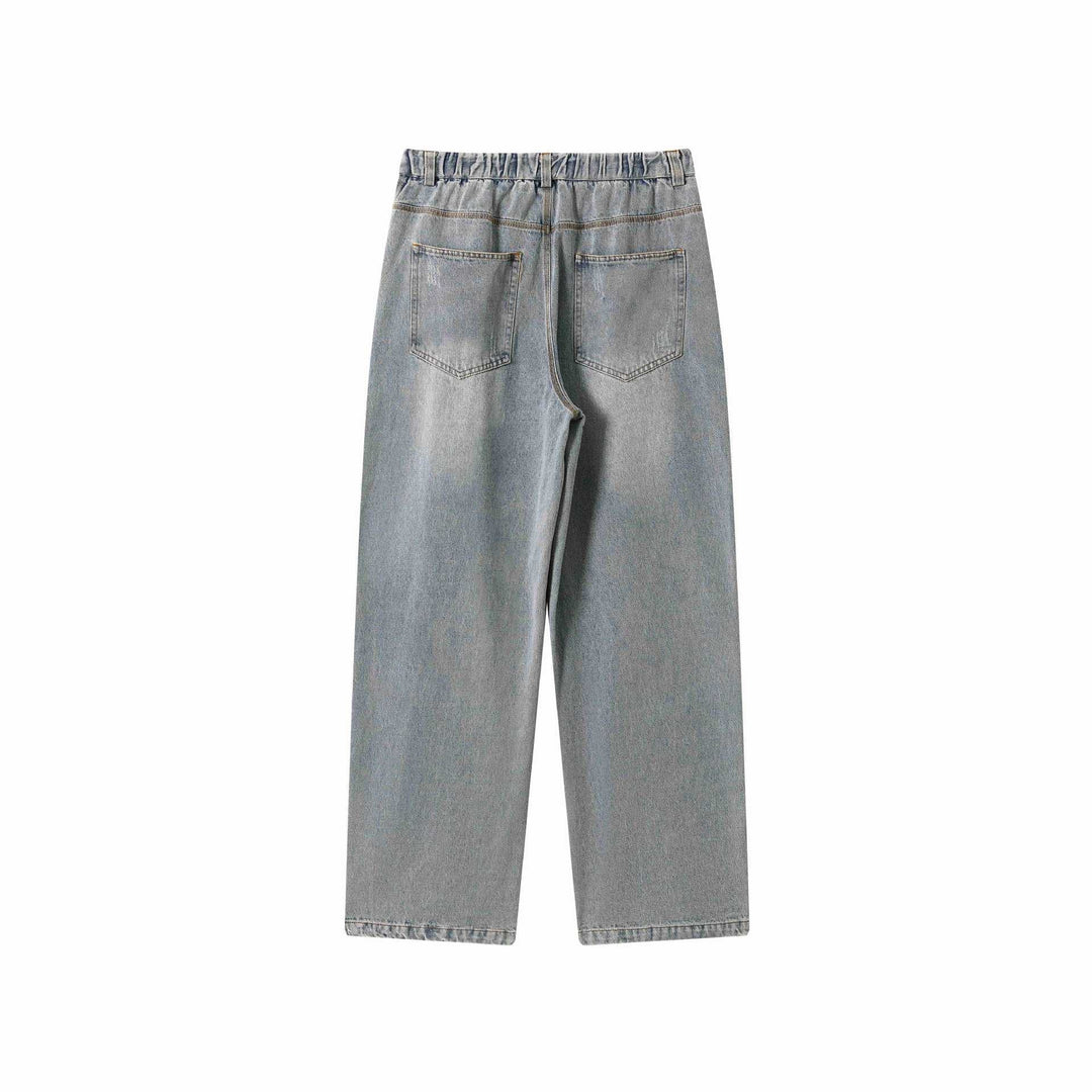 Damen Jeanshose mit weitem Bein, hoher Taille und vorderlichem Mittelschlitz Shop Nory