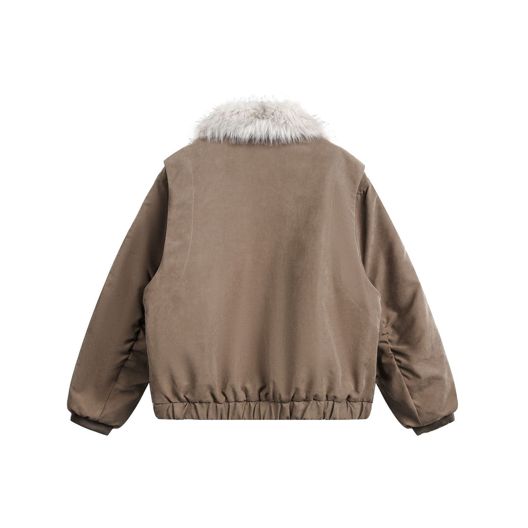 Damen Kurzblouson im Boxy-Cut mit breitem Kunstfellkragen Shop Nory