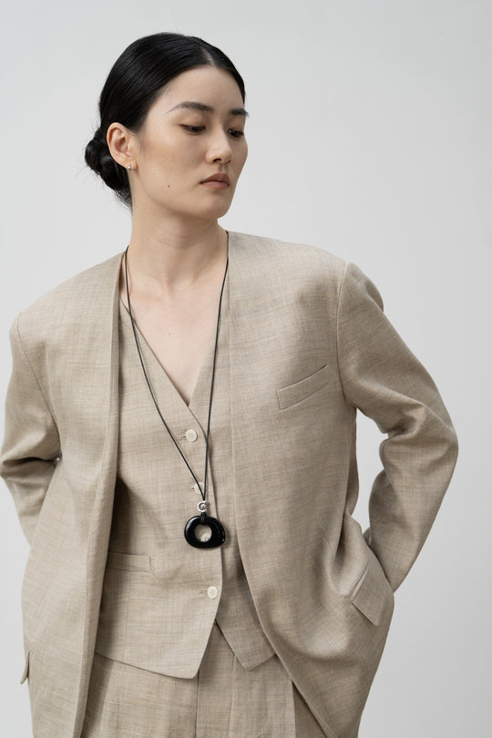 Damen Maßgeschneiderter Leinen-Blazer Shop Nory