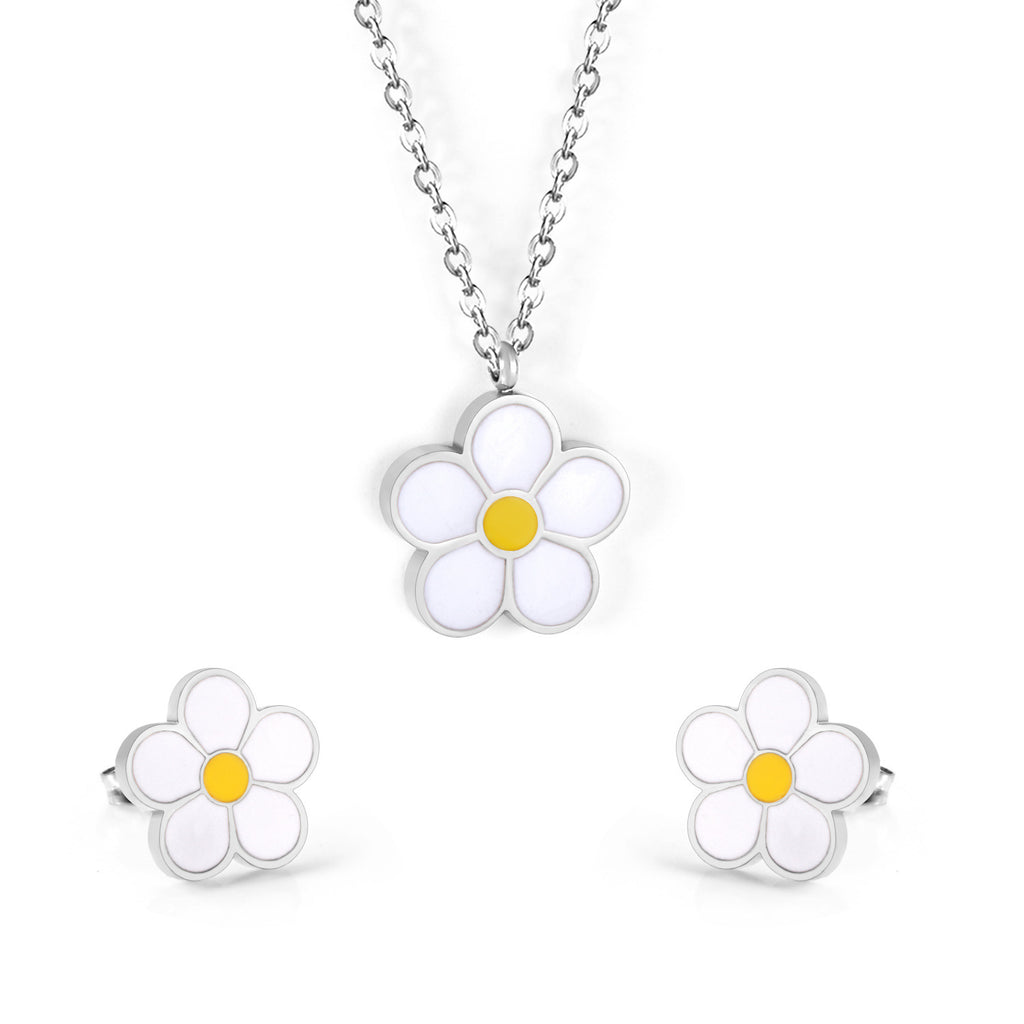 Damen Schmuckset mit blütenförmigem Anhänger und passenden Ohrsteckern Shop Nory