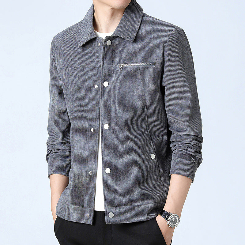 Herren Cord‑Overshirt aus Breitcord mit Druckknopf‑Front und Zipper‑Brusttasche Shop Nory