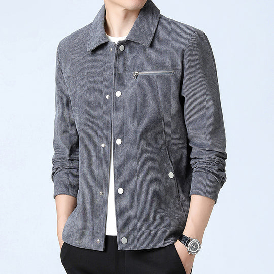 Herren Cord‑Overshirt aus Breitcord mit Druckknopf‑Front und Zipper‑Brusttasche Shop Nory