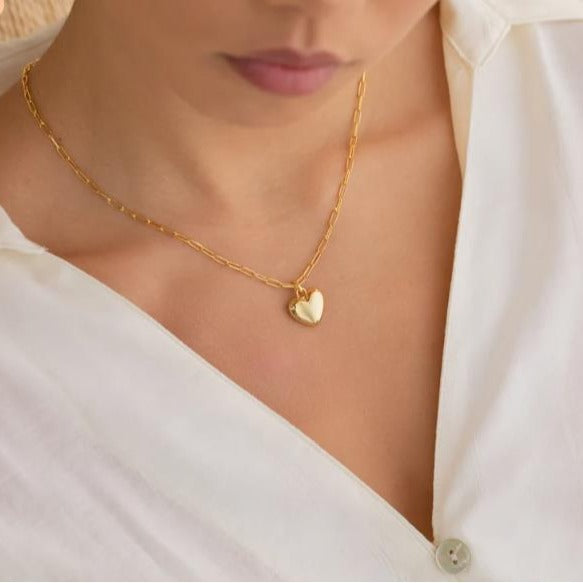 Damen Halskette mit Herzanhänger und feinen Gliederketten-Design Shop Nory