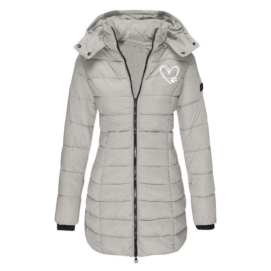 Damen gesteppte Winterjacke mit abnehmbarer Kapuze ShopNory