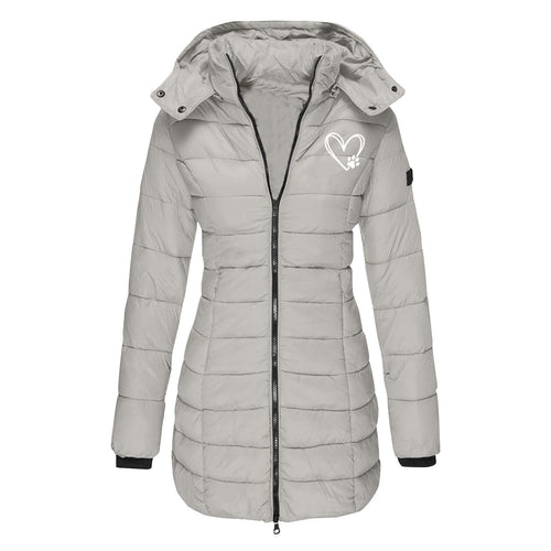 Damen gesteppte Winterjacke mit abnehmbarer Kapuze ShopNory