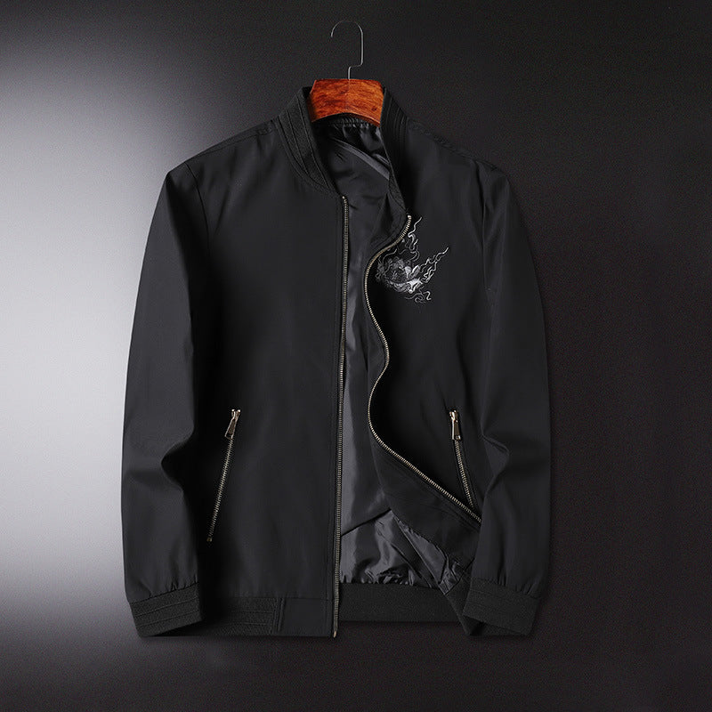 Herren Bomberjacke mit orientalischer Tigerstickerei, leichter Microfaser‑Außenlage und Rippbündchen Shop Nory