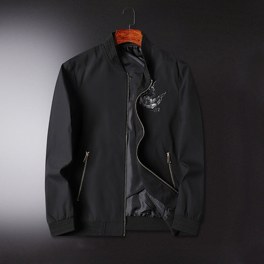 Herren Bomberjacke mit orientalischer Tigerstickerei, leichter Microfaser‑Außenlage und Rippbündchen Shop Nory