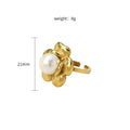 Damenring mit floraler Gestaltung und zentraler Perle Shop Nory
