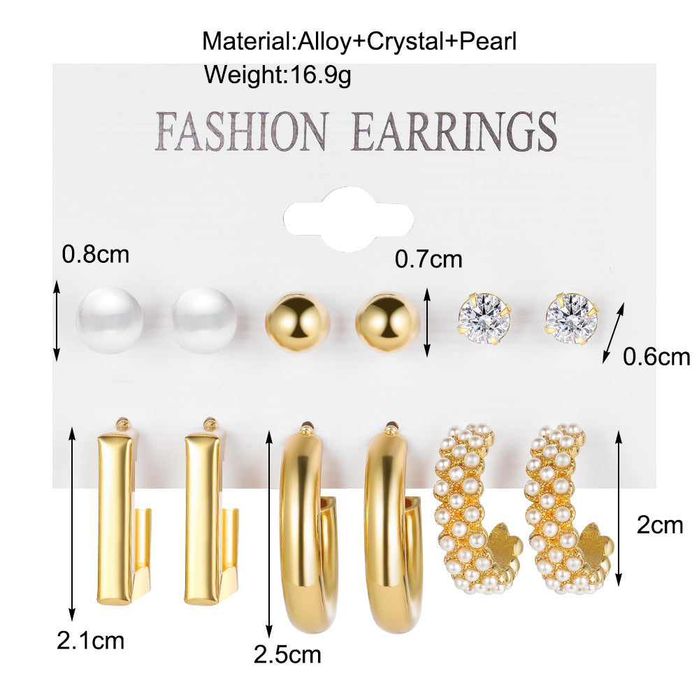 Damen Ohrringe Set mit eleganten Perlenakzenten und modernen Designs Shop Nory