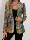 Damen Blazerjacke mit floralem Muster und eleganten Details