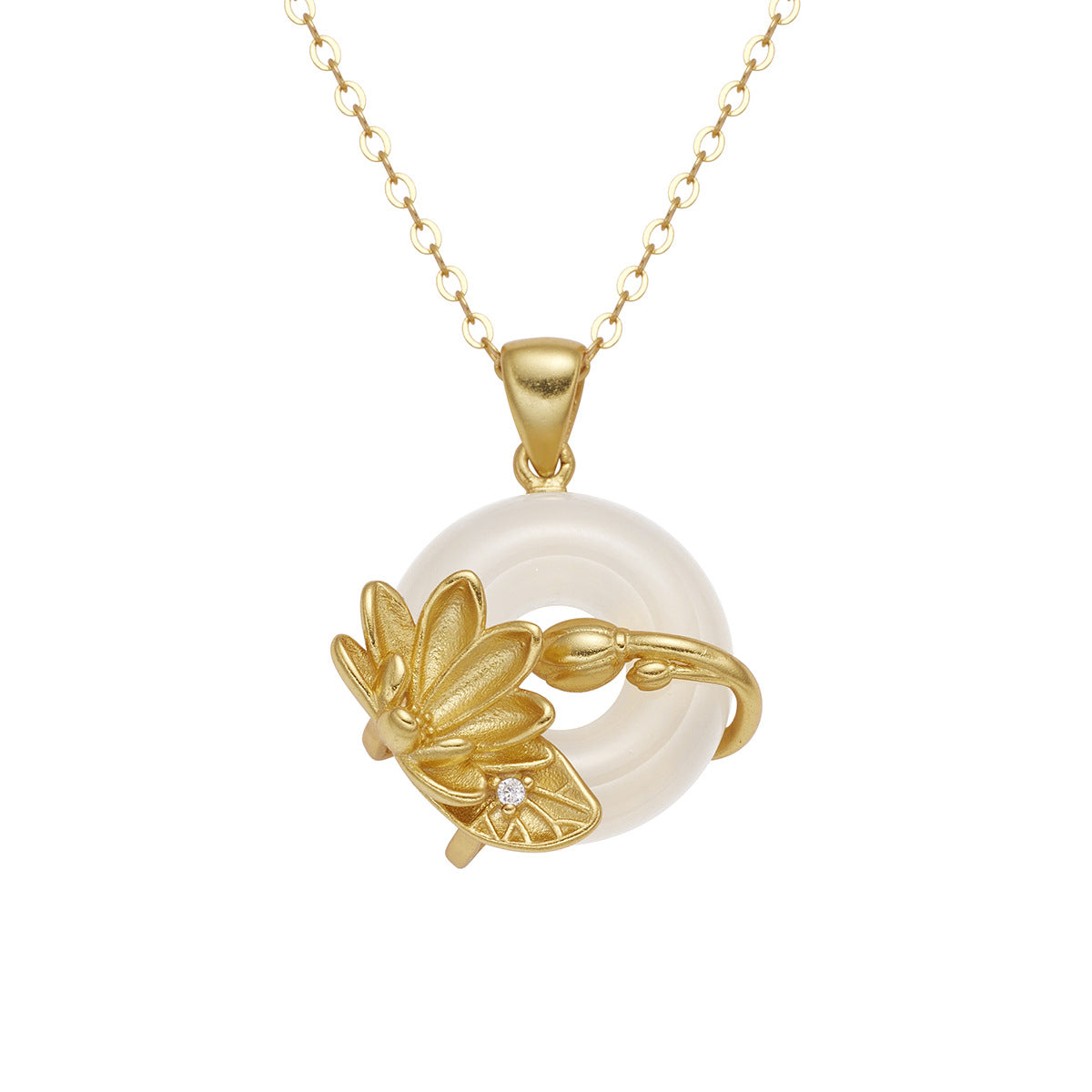 Damen Halskette mit kunstvollem Lotus-Anhänger und filigranem Silberdesign Shop Nory