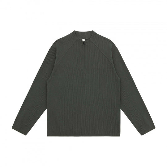 Unisex Waffelstrick-Halbzip-Pullover mit Raglanärmeln Shop Nory