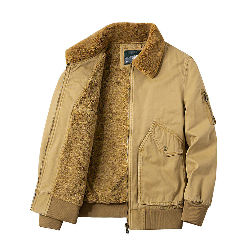 Herren Thermo-Bomberjacke im Aviator-Stil mit Teddyfutter und aufgesetzten Klappentaschen Shop Nory