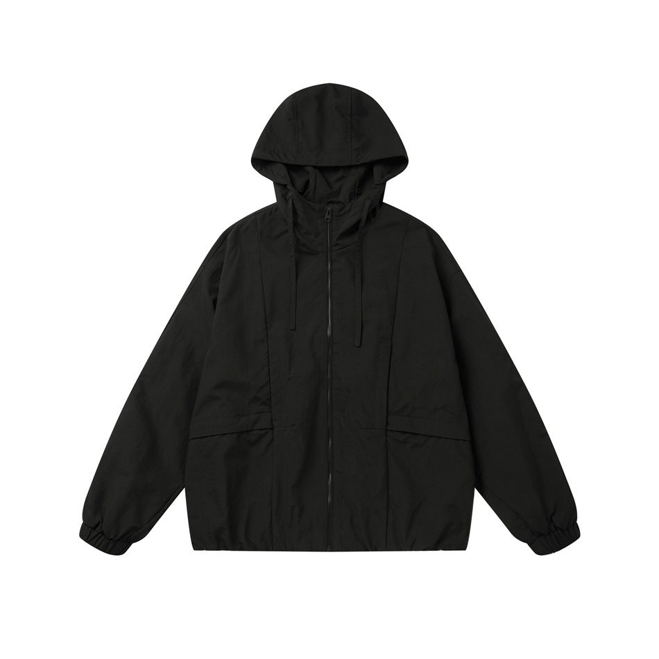 Unisex Oversize-Kapuzenblouson mit elastischem Saum und Utility-Taschen Shop Nory