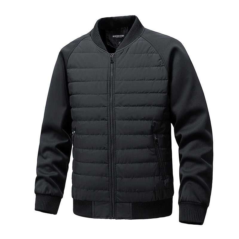 Herren Leichte Hybrid-Bomberjacke mit gesteppter Front Raglanärmeln und Rippbündchen Shop Nory